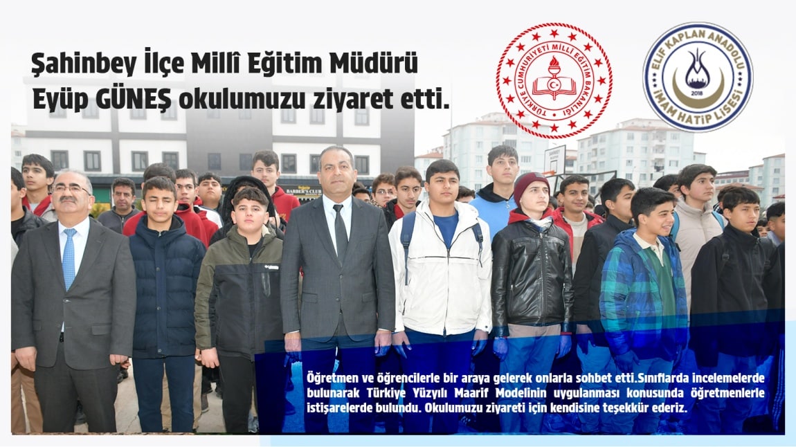 İlçe Milli Eğitim Müdürümüz Eyüp GÜNEŞ'ten Okulumuza Ziyaret