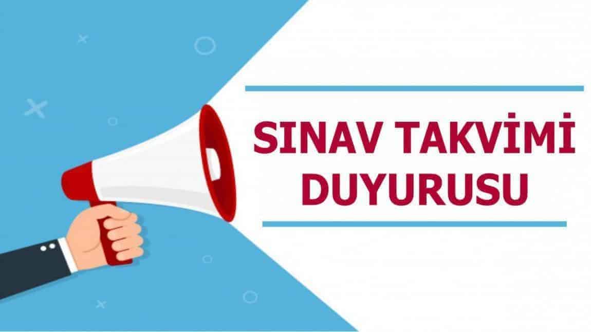 1. DÖNEM ORTAK SINAV TAKVİMİ (TÜM SINIFLAR)